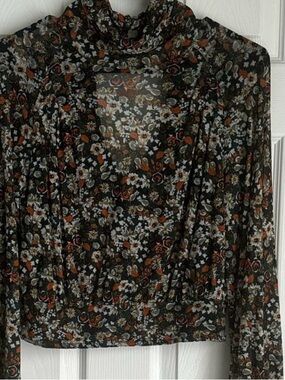 Free People Floral Mesh Top. Sz L